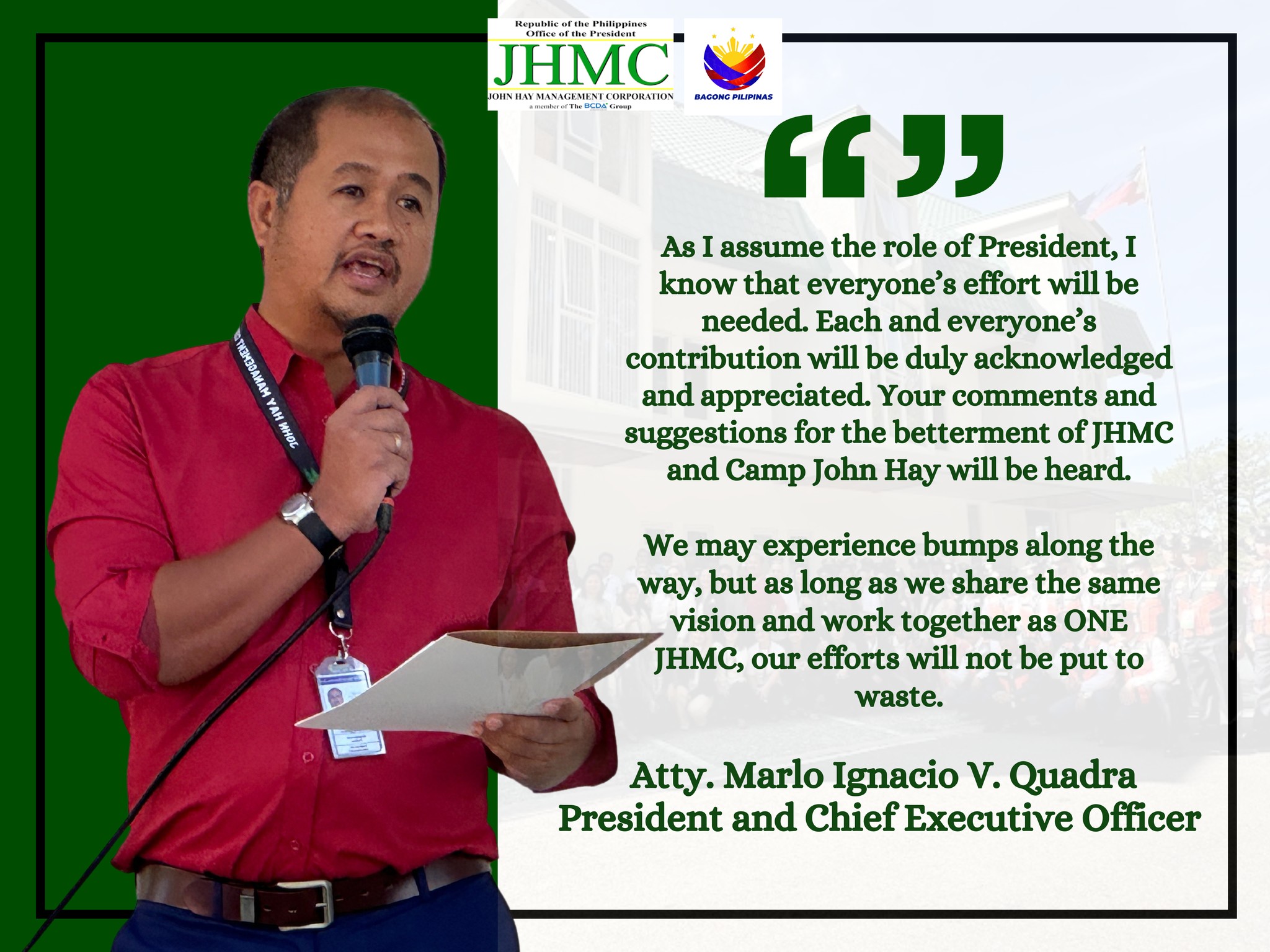 Unity And Inclusivity PCEO Quadras One JHMC Vision Unveiled John